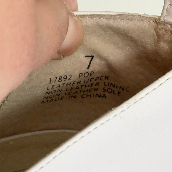 Windsor Smith POP Platform Womens 7 White Leather Block Heel Ankle Buckle Almond - Picture 2 of 14